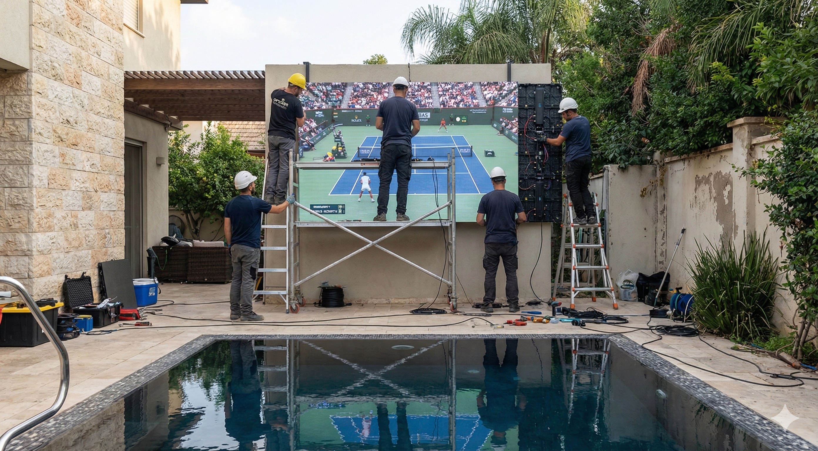 התקנת מסך LED בריכה